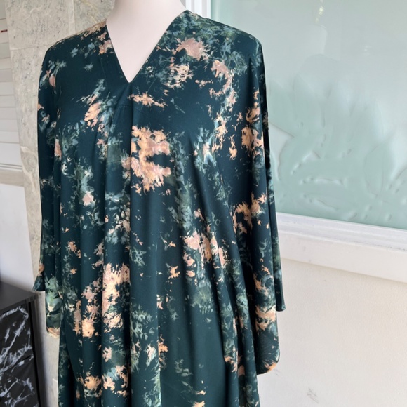 0016/ One Size Tie Dye Kaftan dark Green Color - Picture 11 of 13